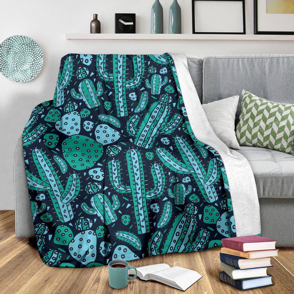 Green Cactus Plants Pattern Premium Blanket - Top Content | POD Collection | Free Shipping