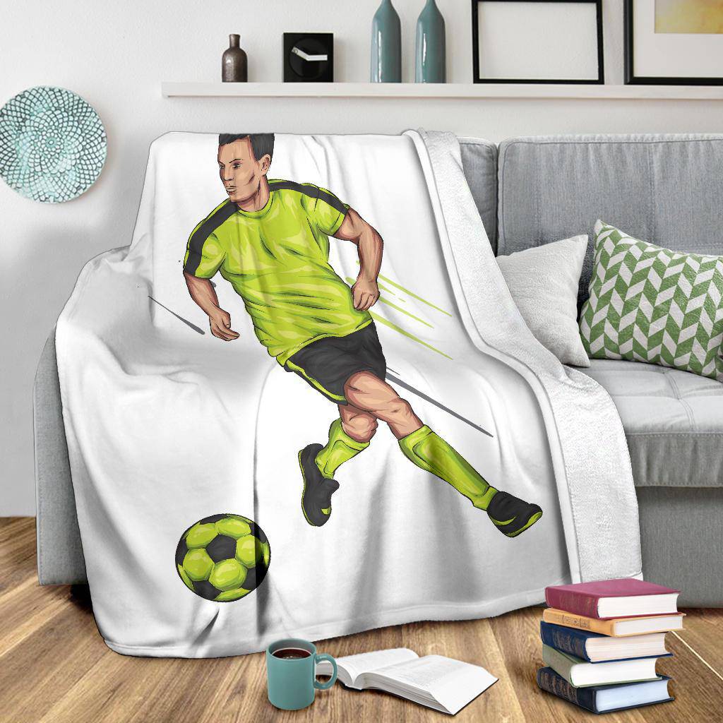 Football Player Cartoon Illustration Premium Blanket - Top Content | POD Collection | Free Shipping