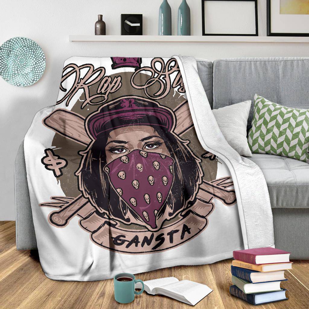 Pretty Hip Hop Girl Gangsta, Rap Style Cartoon Premium Blanket - Top Content | POD Collection | Free Shipping