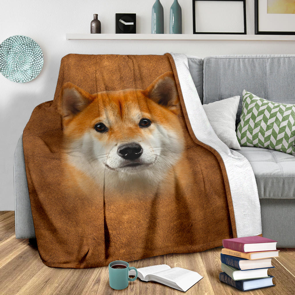 Shiba Inu Face Hair Blanket