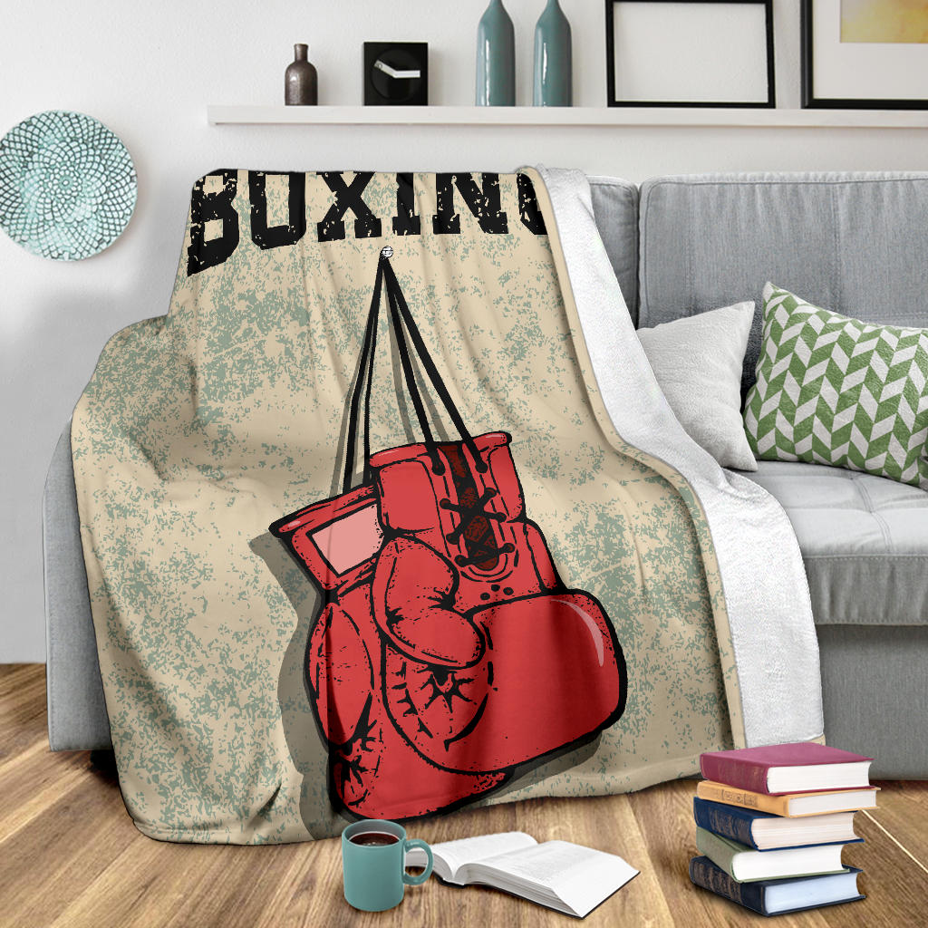 fight club boxing gloves retro style blanket - Top Content | POD Collection | Free Shipping