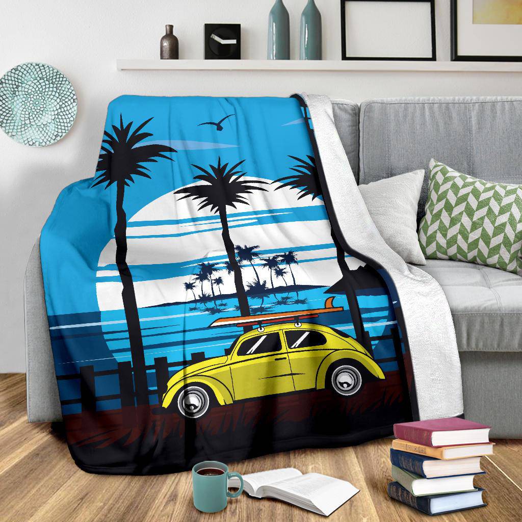 Moon Road To Surfing Beach Premium Blanket - Top Content | POD Collection | Free Shipping