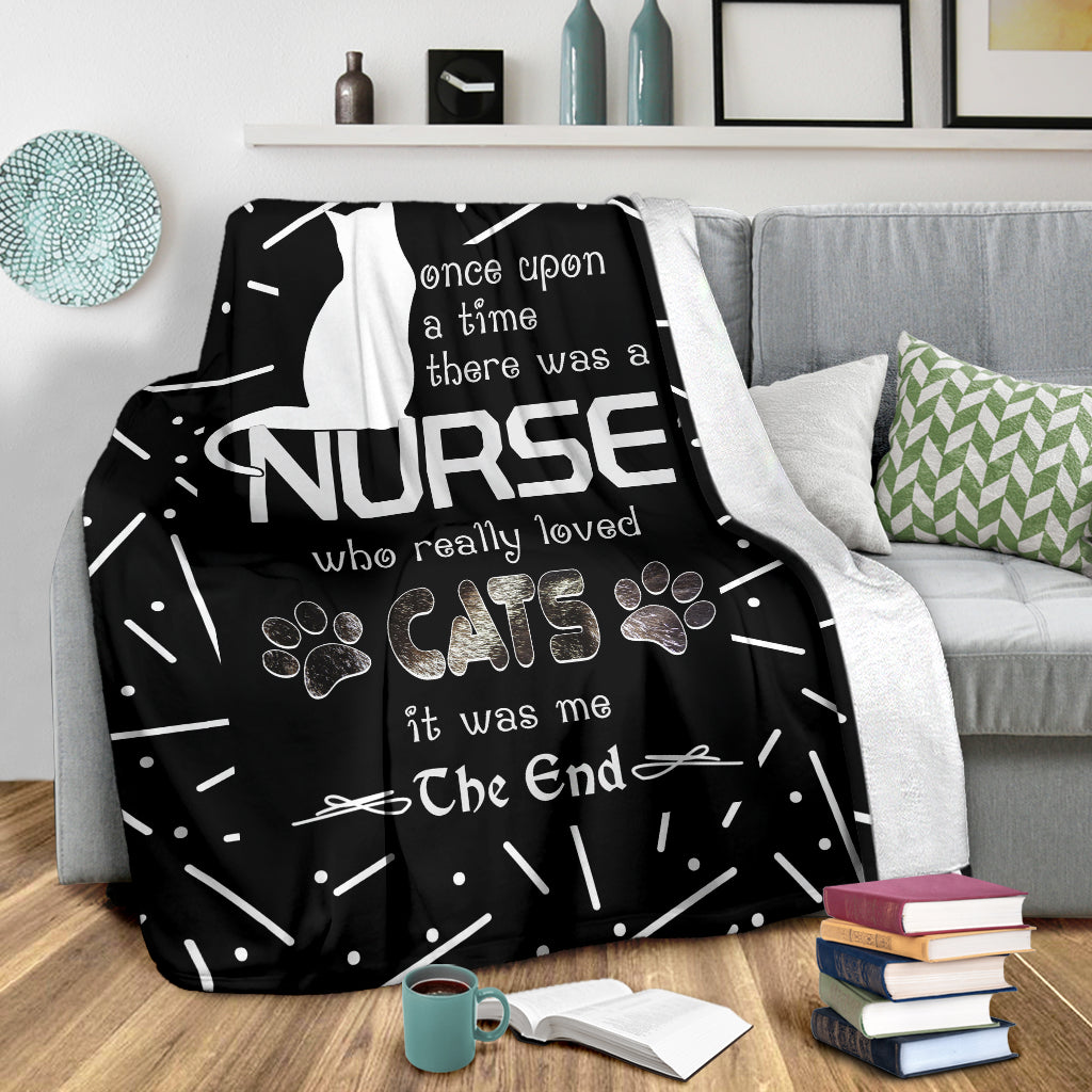 Cat Lover Nurse Fleece Blanket