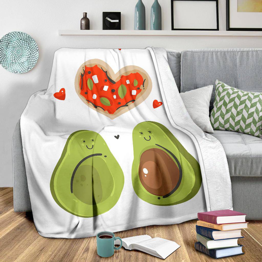 Avocado Love Two Half Pizza Premium Blanket - Top Content | POD Collection | Free Shipping