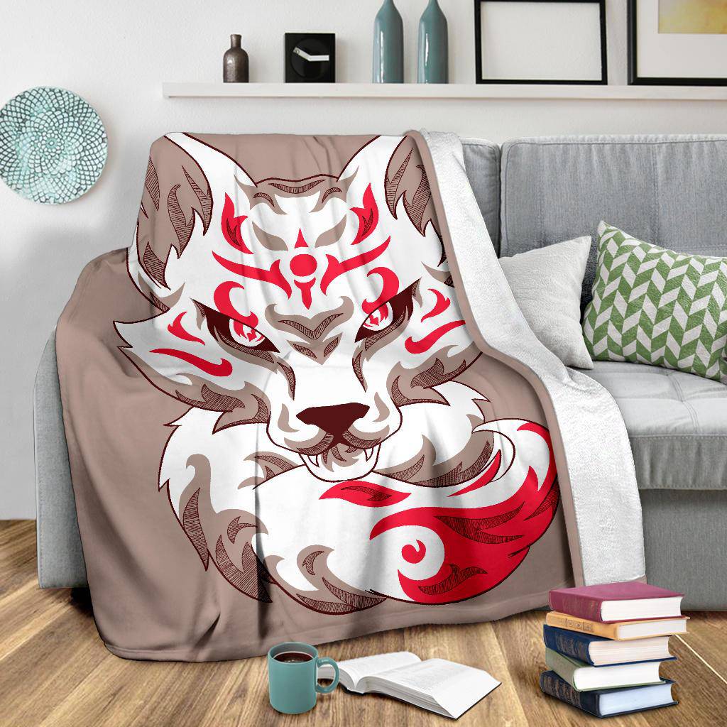 Kitsune Japanese Art Fox Premium Blanket - Top Content | POD Collection | Free Shipping