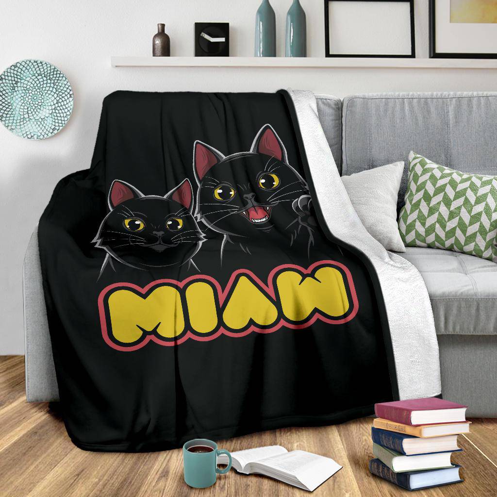 Miaw Cute Black Cats Premium Blanket - Top Content | POD Collection | Free Shipping