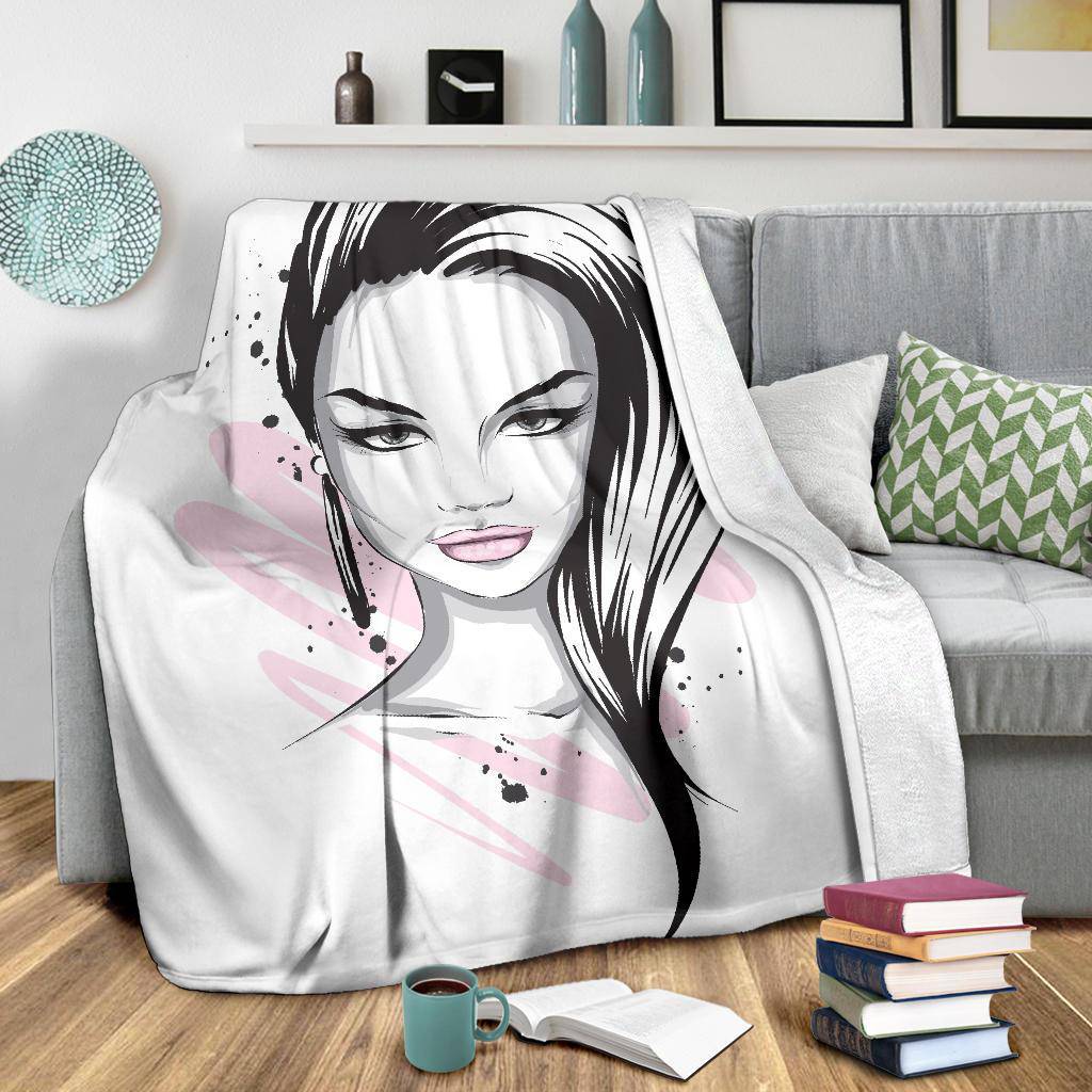 Beautiful Stylish Cartoon Girl Premium Blanket - Top Content | POD Collection | Free Shipping