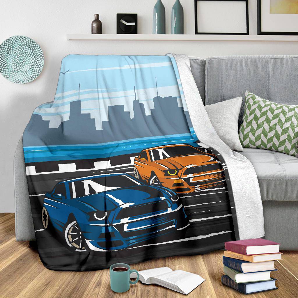 Street Car Racer Cartoon Premium Blanket - Top Content | POD Collection | Free Shipping