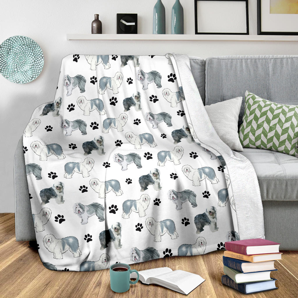 Old English Sheepdog Paw Blanket