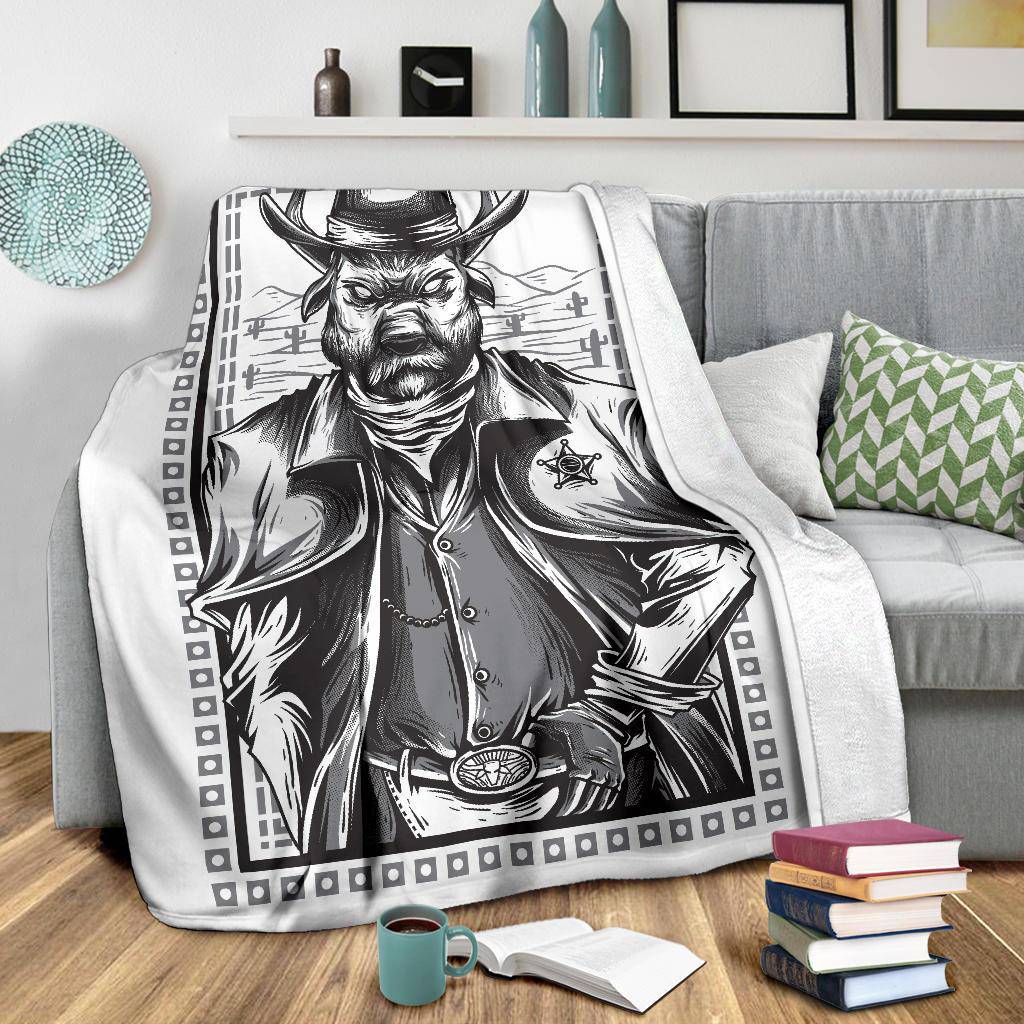 Western Ranger Cowboy Art Cartoon Premium Blanket - Top Content | POD Collection | Free Shipping