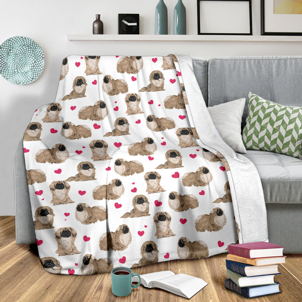 Pekingese Heart Blanket