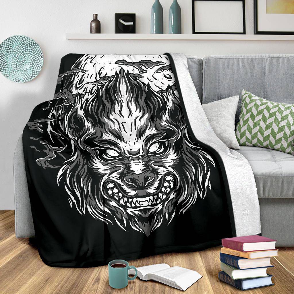 Premium Blanket Full Moon Great Ape Cool Cartoon - Top Content | POD Collection | Free Shipping