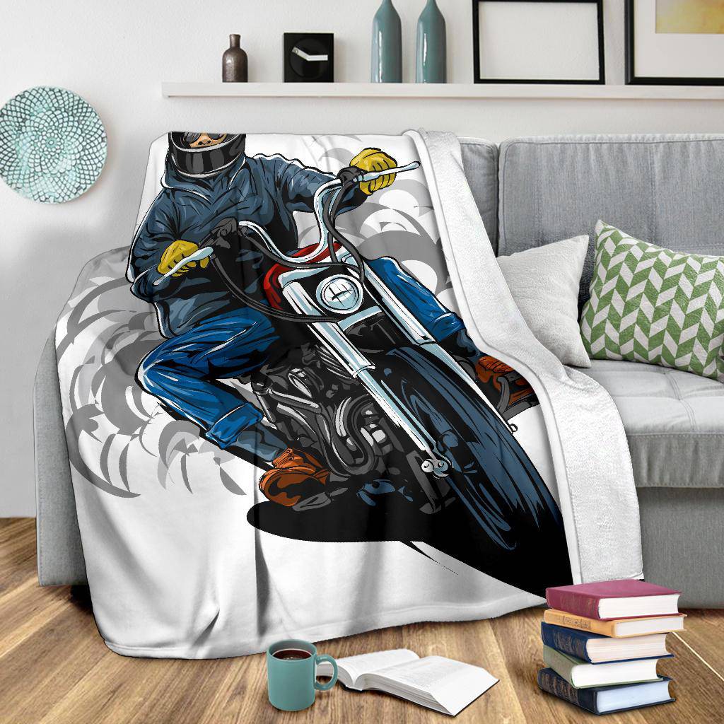 Vintage Classic Chopper Riding Premium Blanket - Top Content | POD Collection | Free Shipping