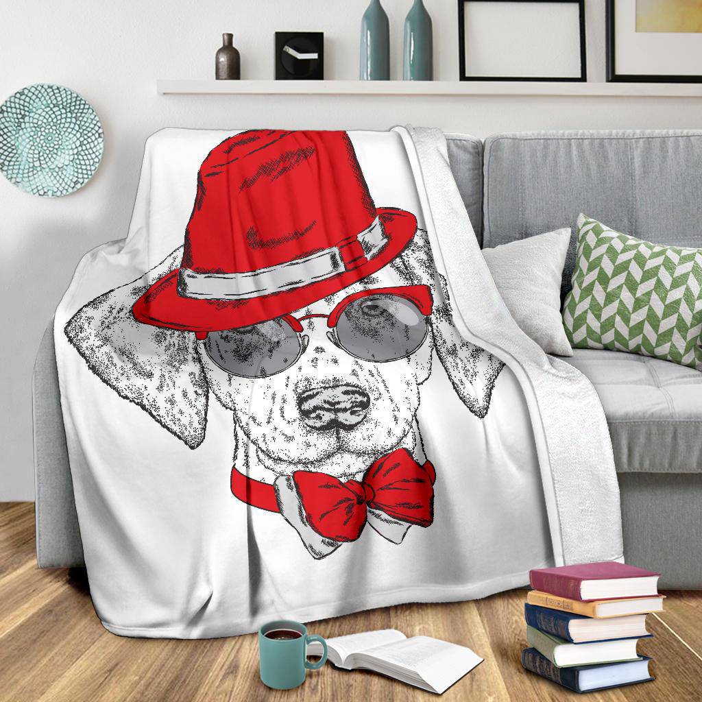 Beautiful Dog Breed with Hat Premium Blanket - Top Content | POD Collection | Free Shipping