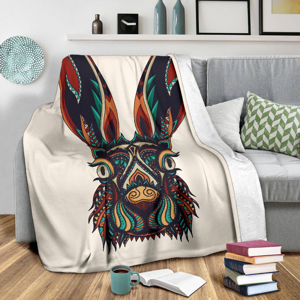 Zentangle Bunny Illustration Premium Blanket - Top Content | POD Collection | Free Shipping