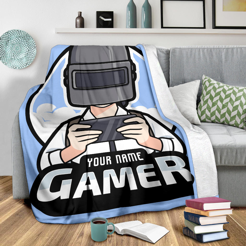 Its Game Time Gamer Blue Blanket