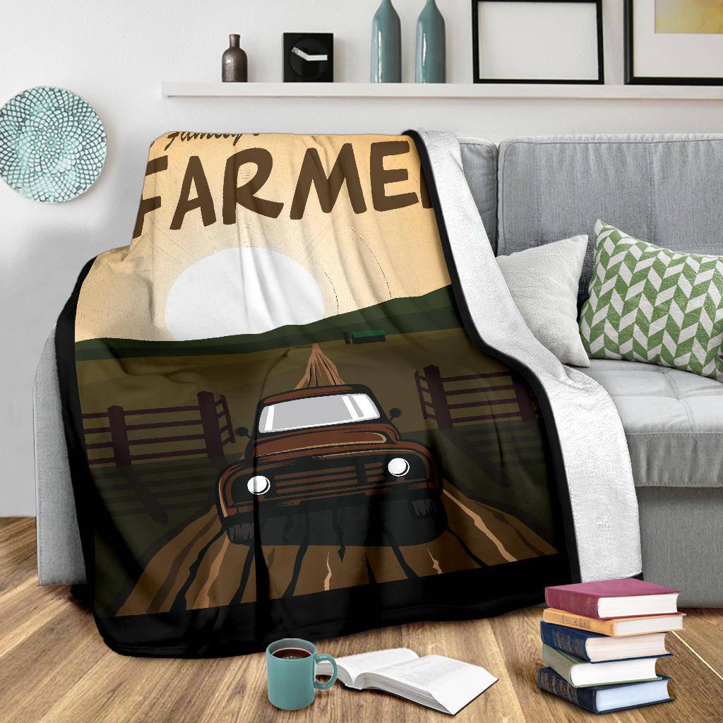 The Family's Farmer Cartoon Premium Blanket - Top Content | POD Collection | Free Shipping