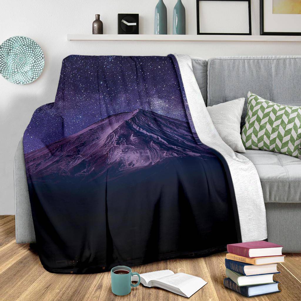 Milky Way Fuji Mountain Galaxy Premium Blanket - Top Content | POD Collection | Free Shipping