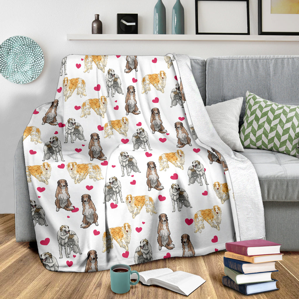 Borzoi Heart Blanket