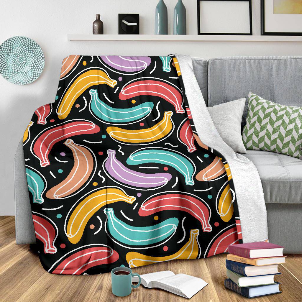 Colorful Banana Pattern Premium Blanket - Top Content | POD Collection | Free Shipping