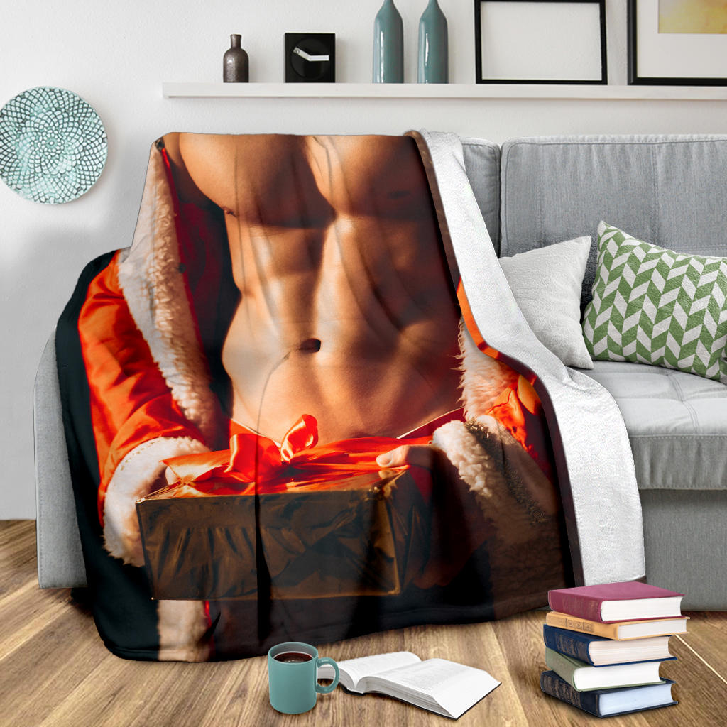 santa claus gold present blanket - Top Content | POD Collection | Free Shipping