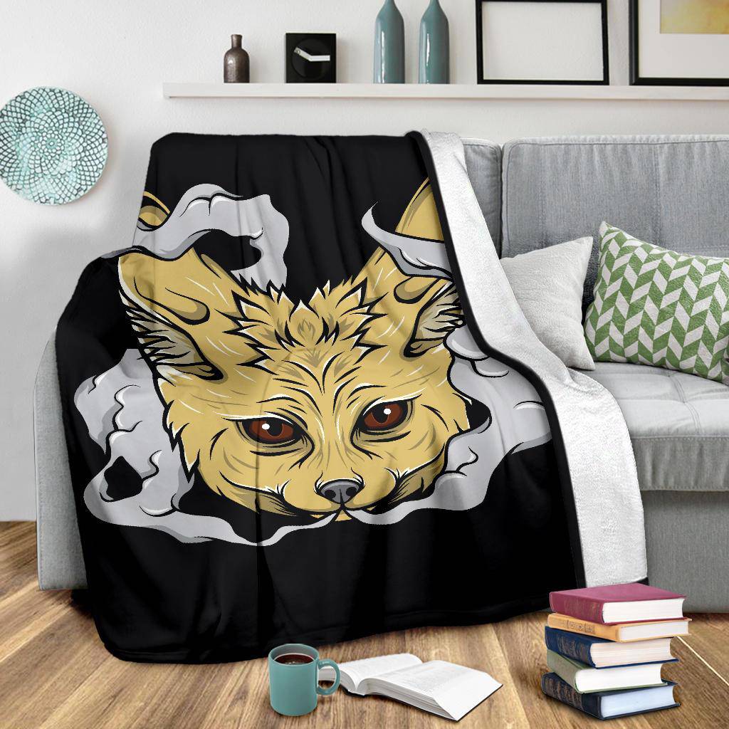 Smoking Fox Head Premium Blanket - Top Content | POD Collection | Free Shipping