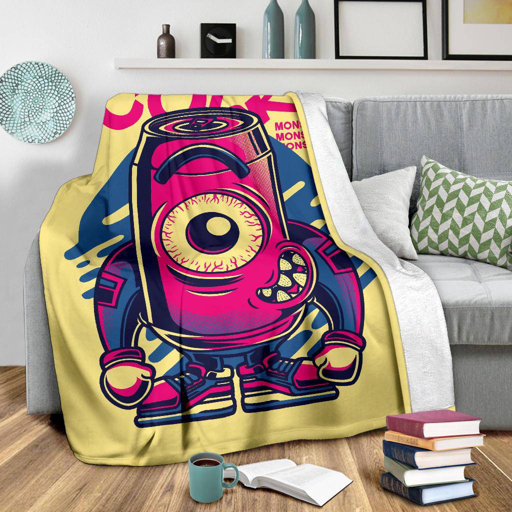 Cool Monster Drink Cartoon Premium Blanket - Top Content | POD Collection | Free Shipping