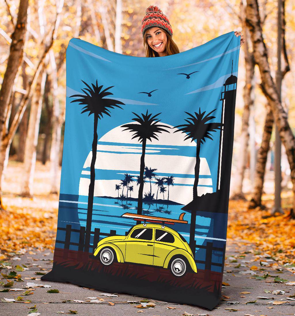 Moon Road To Surfing Beach Premium Blanket - Top Content | POD Collection | Free Shipping