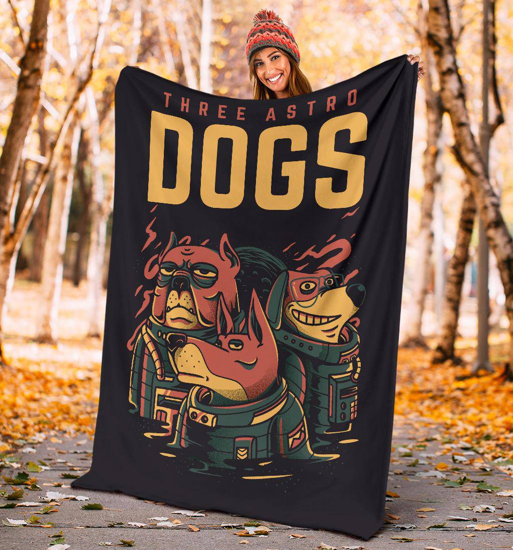 Premium Blanket Three Astro Dogs Cool Cartoon - Top Content | POD Collection | Free Shipping