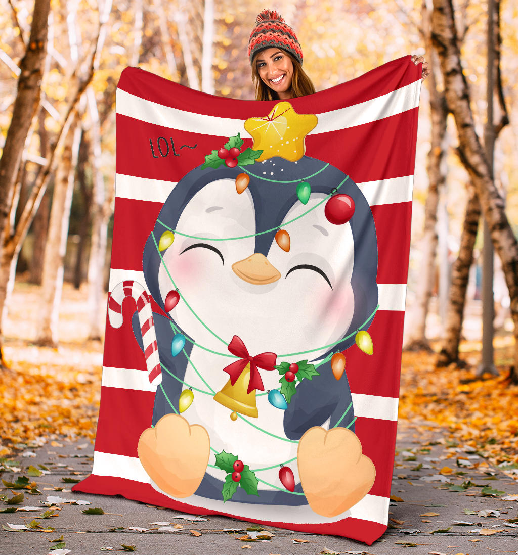 cute doodle penguin merry christmas blanket - Top Content | POD Collection | Free Shipping