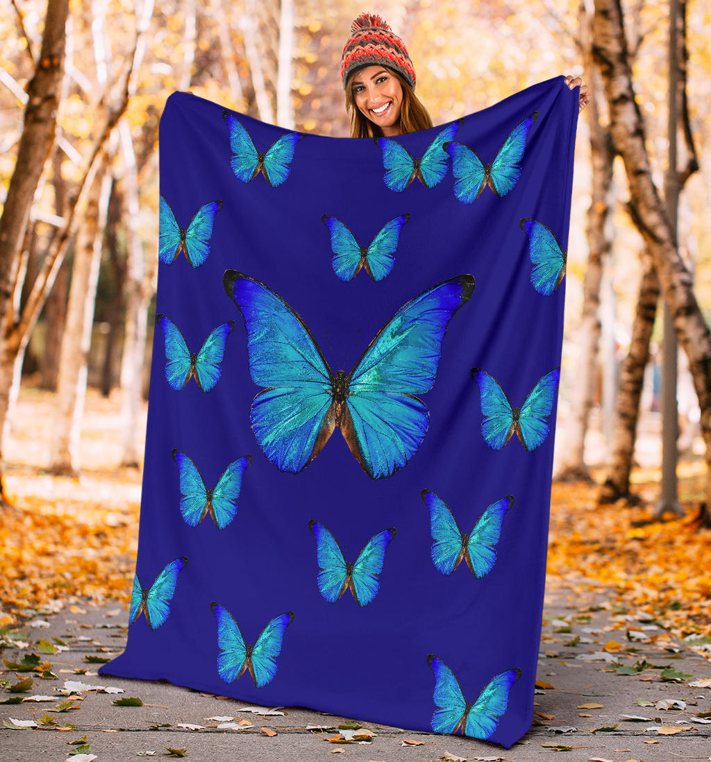 blue happy butterflies blanket - Top Content | POD Collection | Free Shipping