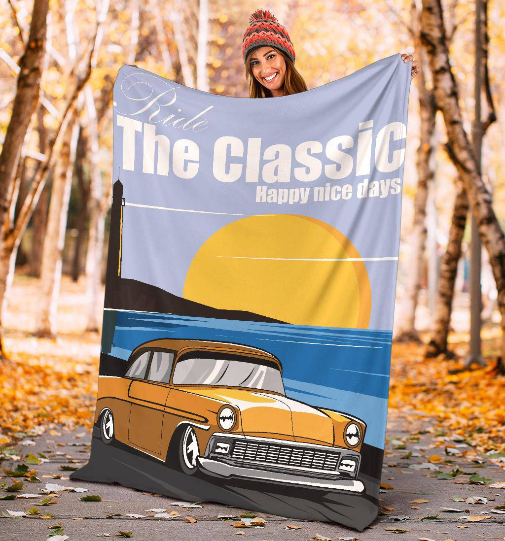 Ride Classic Yellow Car Premium Blanket - Top Content | POD Collection | Free Shipping