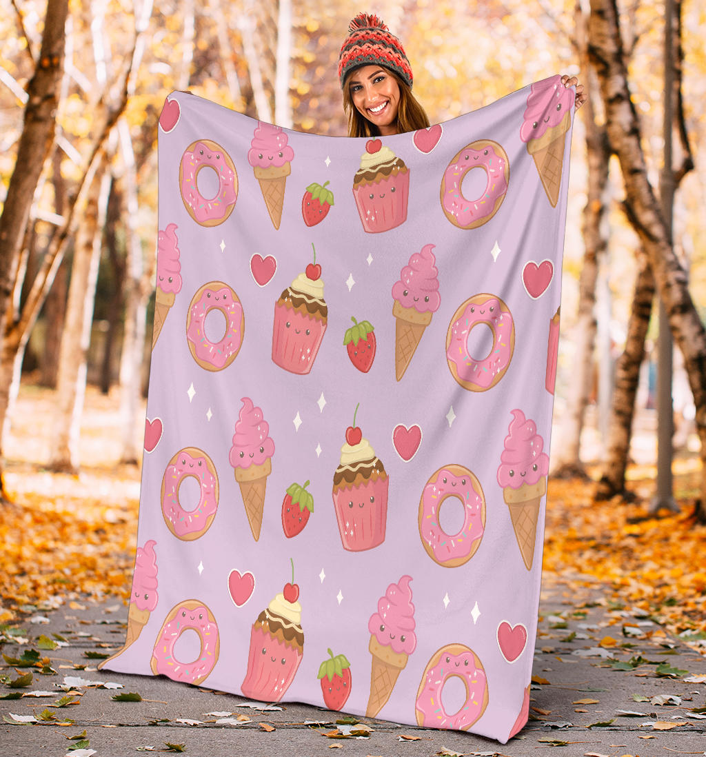 Anime Doughnuts Ice Cream Blanket