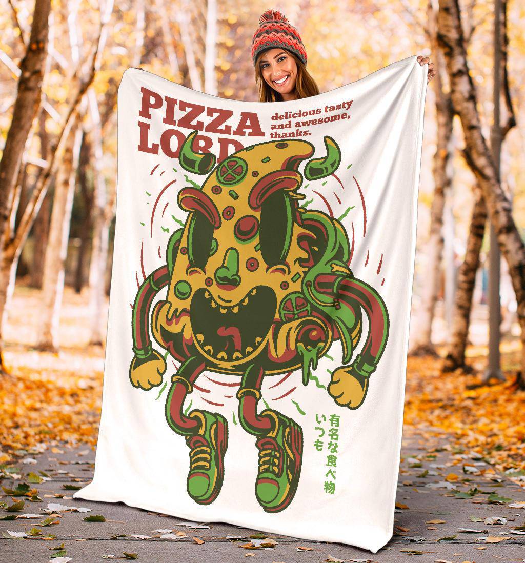 Premium Blanket Pizza Lord Cartoon Awesome Character - Top Content | POD Collection | Free Shipping