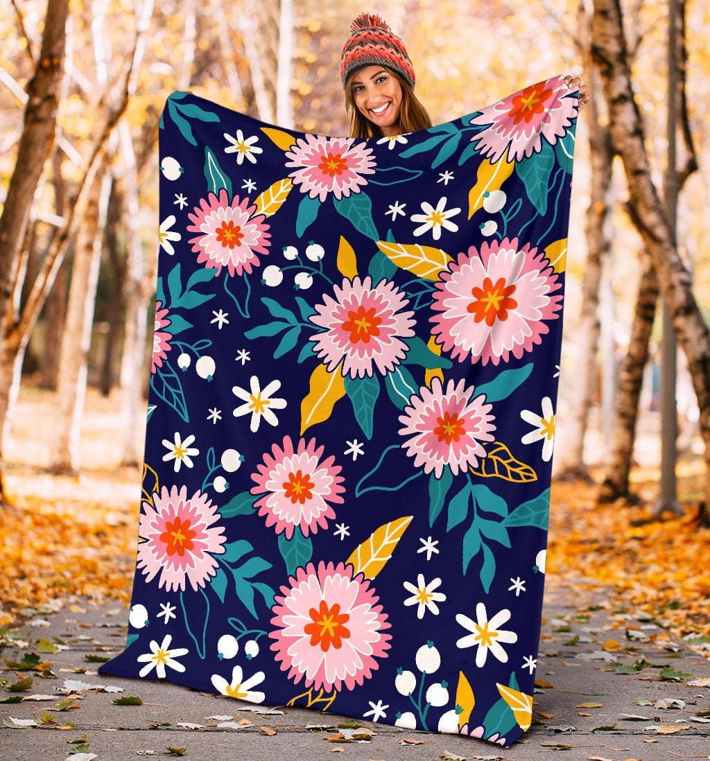 Hand Drawn Floral Plant Premium Blanket - Top Content | POD Collection | Free Shipping