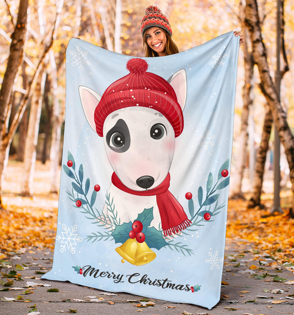 cute puppy merry christmas illustration blanket - Top Content | POD Collection | Free Shipping