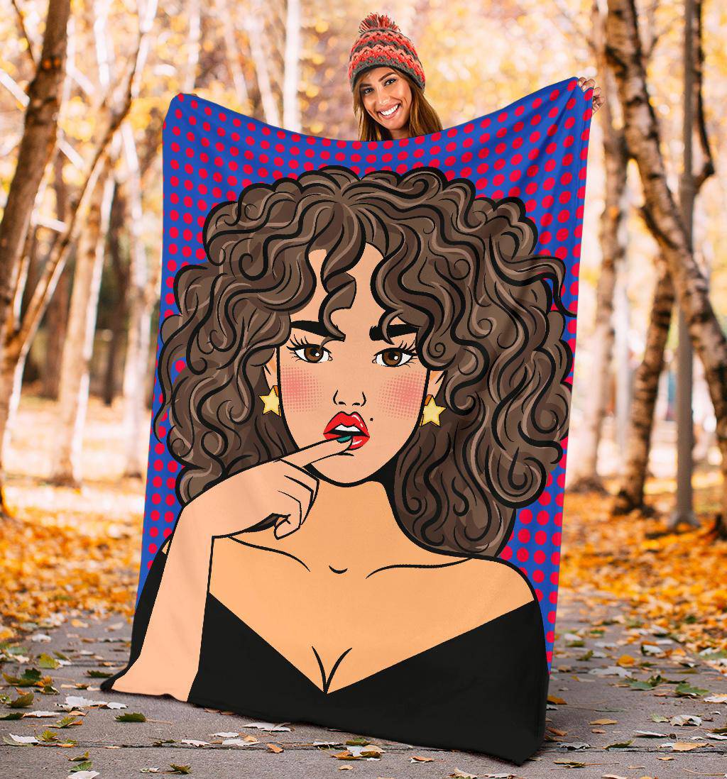 Wow pop art girl Premium Blanket - Top Content | POD Collection | Free Shipping