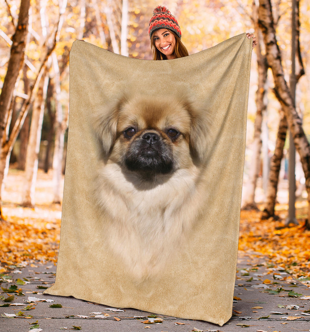 Tibetan Spaniel Face Hair Blanket