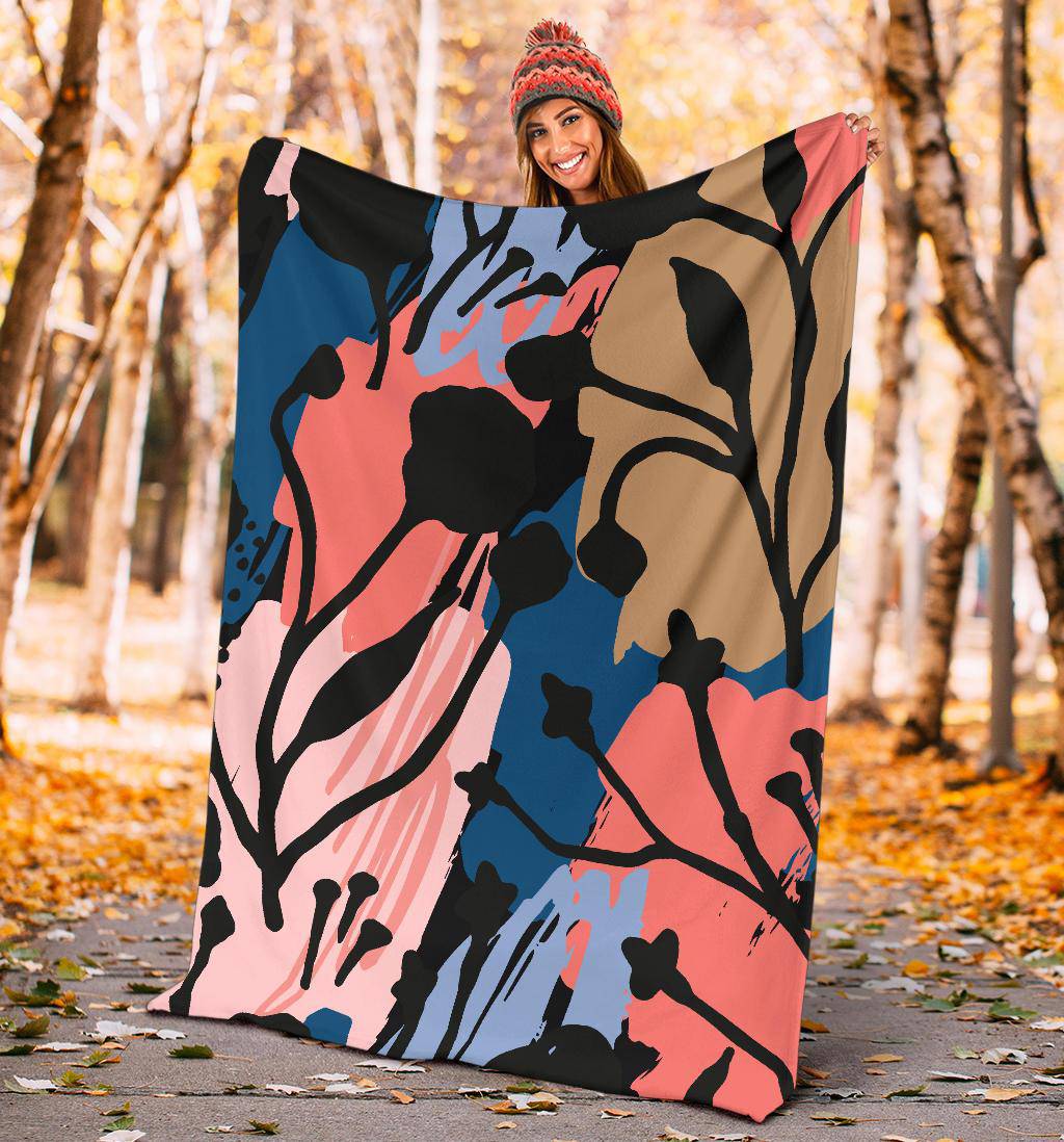 Abstract Art Floral Plants Premium Blanket - Top Content | POD Collection | Free Shipping