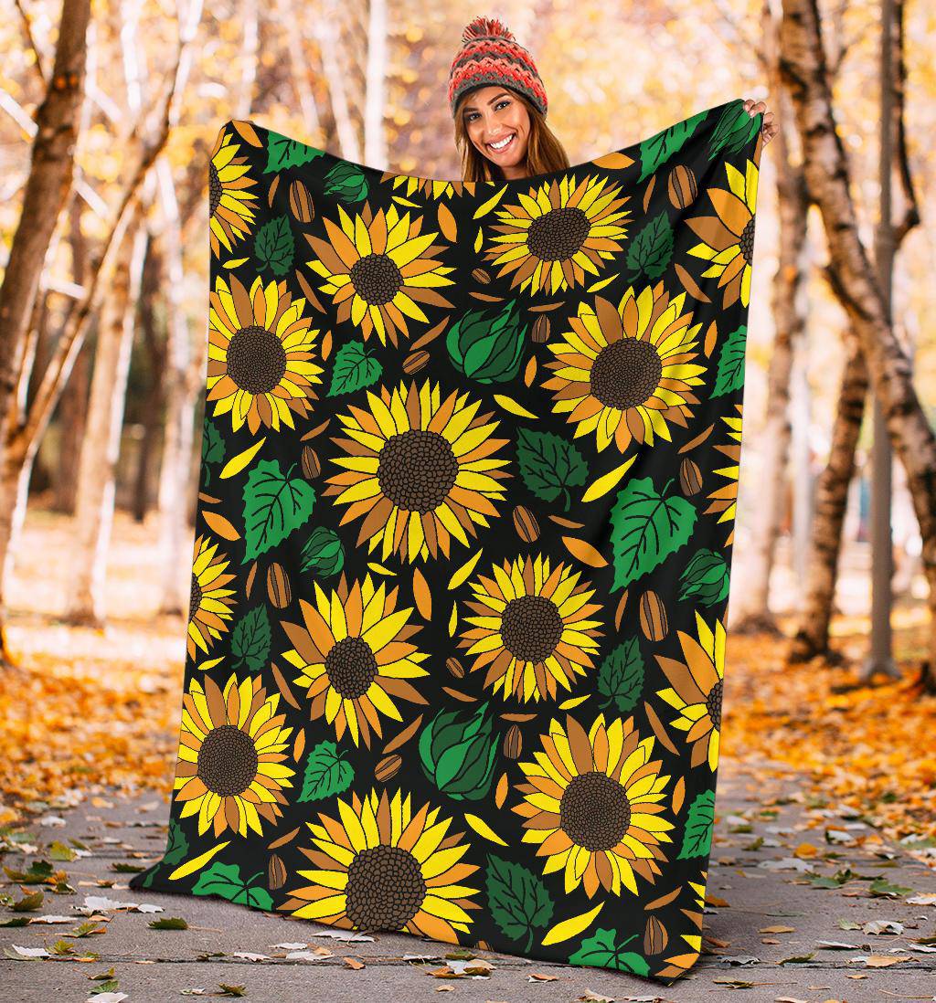 Sunflower Pattern, Plant Lover, Floral Premium Blanket - Top Content | POD Collection | Free Shipping