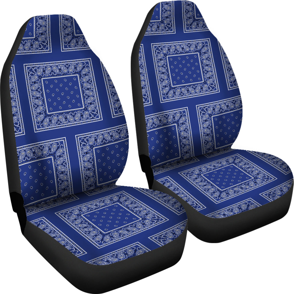 Royal Blue Bandana Car Seat Covers - Patch