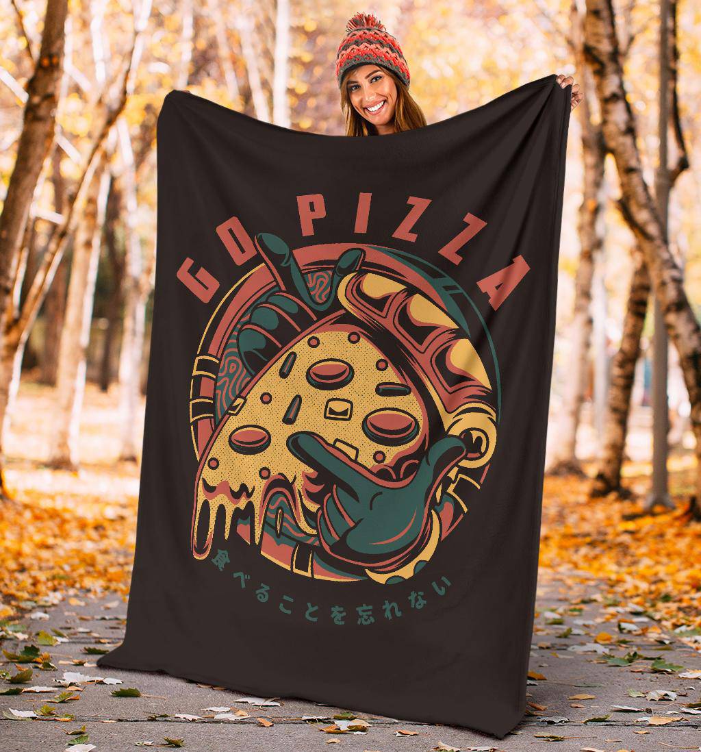 Go Pizza Figure Japanese Art Cartoon Premium Blanket - Top Content | POD Collection | Free Shipping