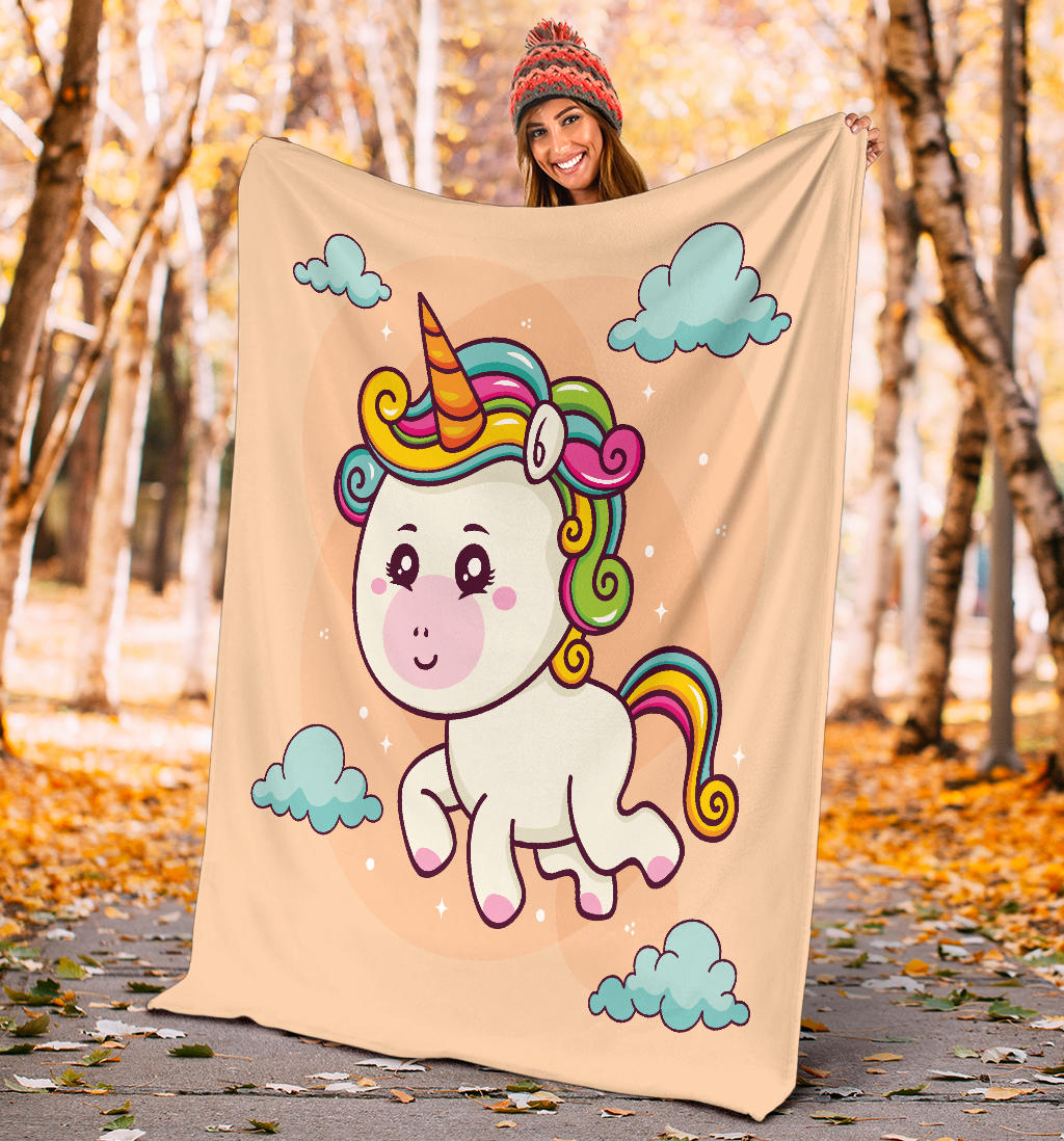 Hand Drawn Unicorn Sky Blanket