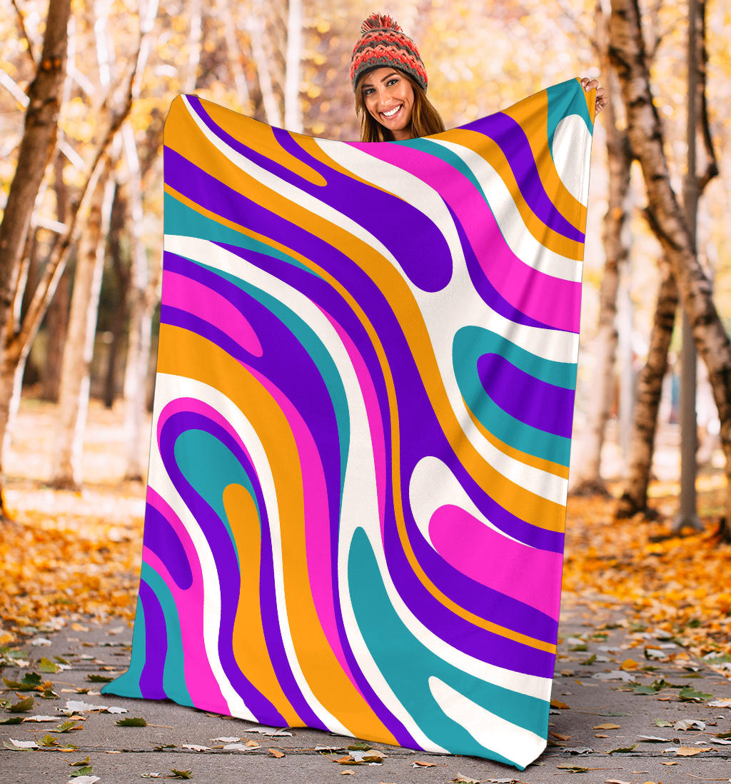 Psychedelic Groovy Background Blanket