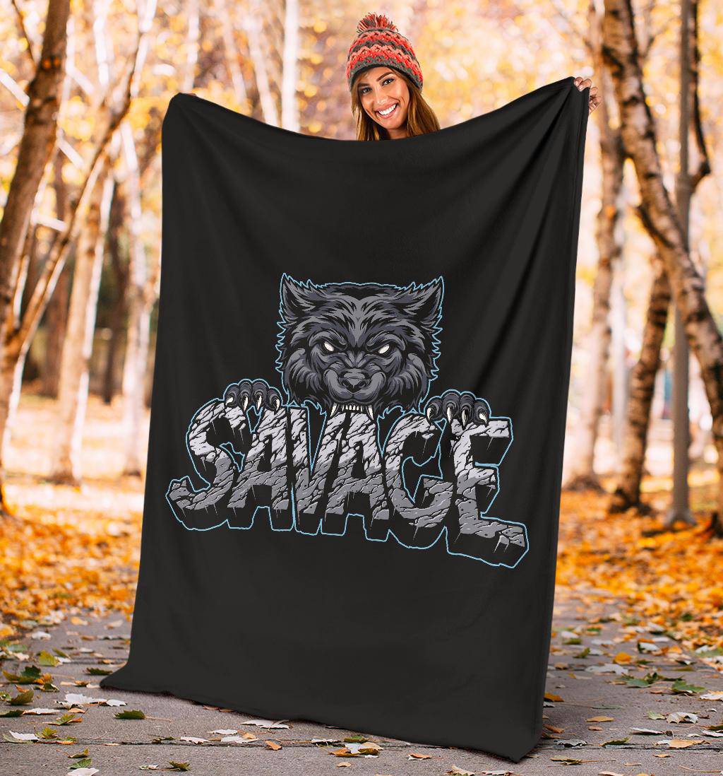 Premium Blanket Savage Aggressive Wolf Cartoon - Top Content | POD Collection | Free Shipping