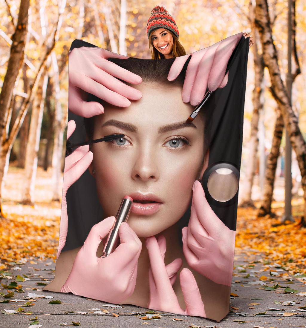 Beauty hands face makeup premium blanket - Top Content | POD Collection | Free Shipping