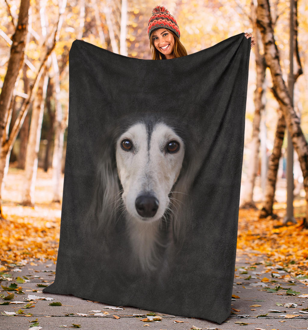 Saluki Face Hair Blanket