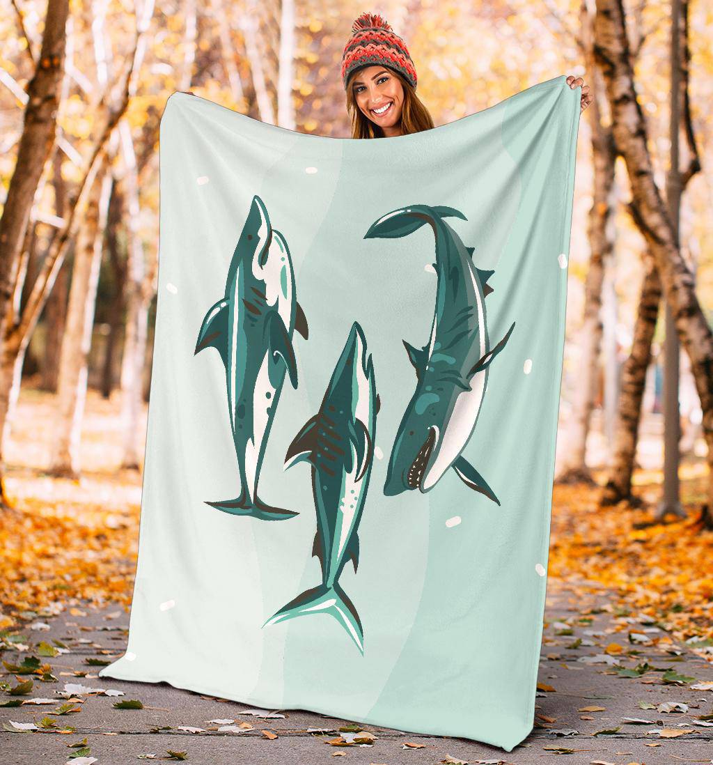 Sharks in the Sea Premium Blanket - Top Content | POD Collection | Free Shipping