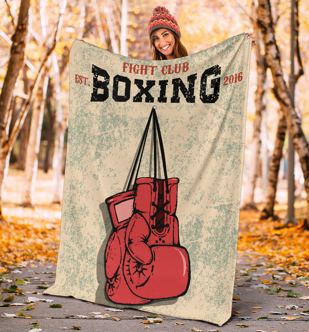 fight club boxing gloves retro style blanket - Top Content | POD Collection | Free Shipping