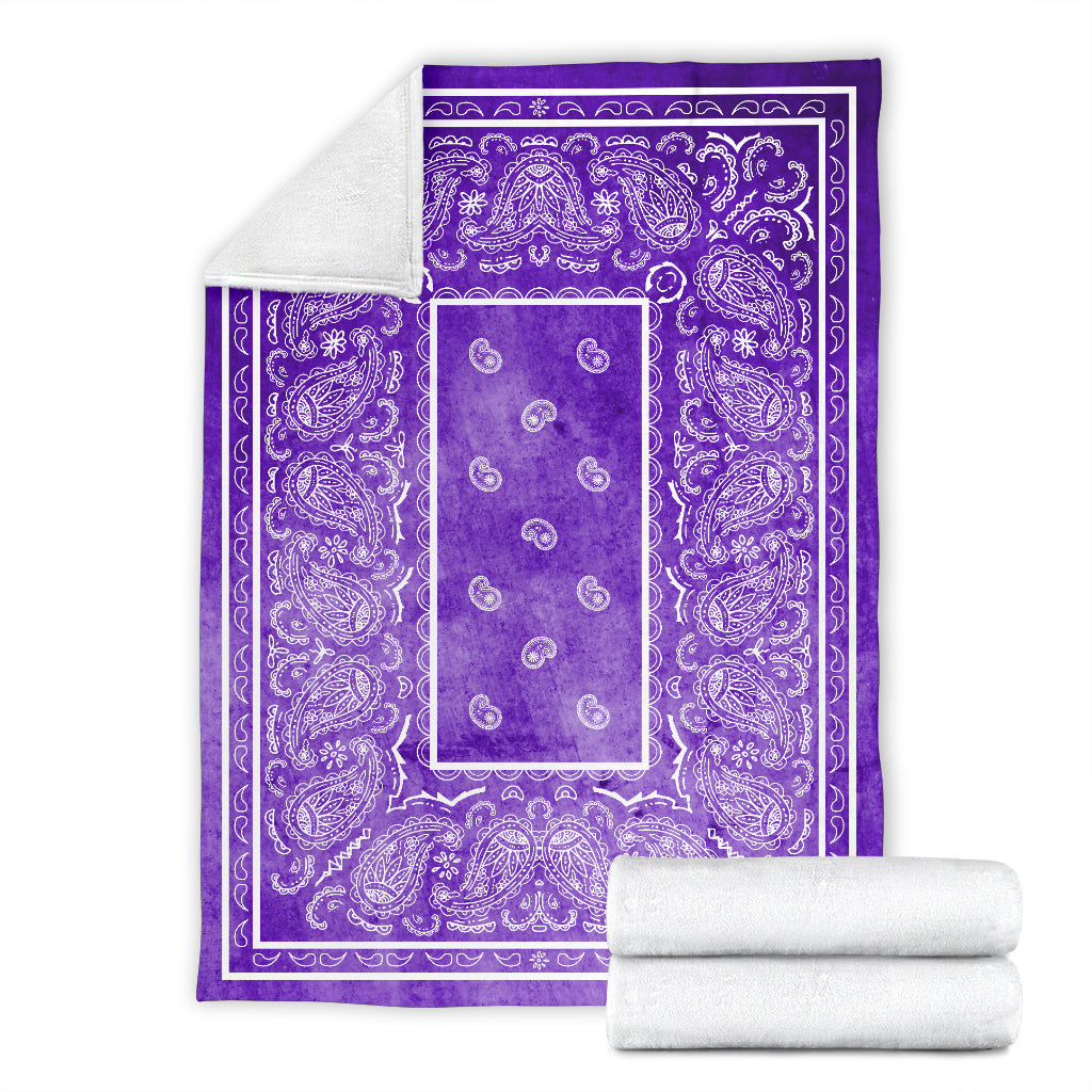 Ultra Plush Purple Denim Fleece Bandana Blanket